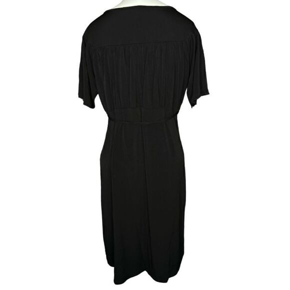 Baby style size small short sleeve faux wrap black dress - Picture 2 of 7